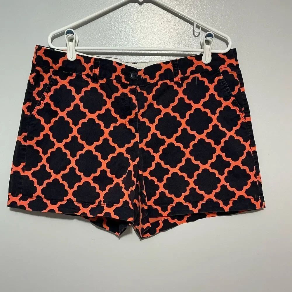 Crown & Ivy Navy and Orange Patterned Women's Shorts size 16